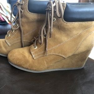 Suede Wedge Boots